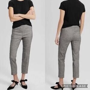 THEORY Thaniel Sharkskin Crunch Linen Pants Office Business Professional Grey 4